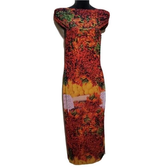 Zara Woman Off Shoulder Maxi Floral Print Dress with Side Slit Sz Medium NWT - Picture 2 of 8
